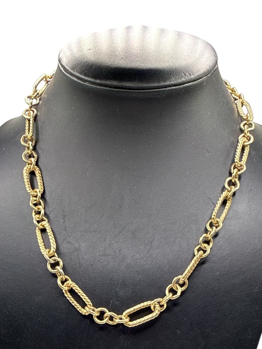 Vintage VCLM Gold Tone Textured Rope Link Chain Chunky Statement⁠ 18” - 20”